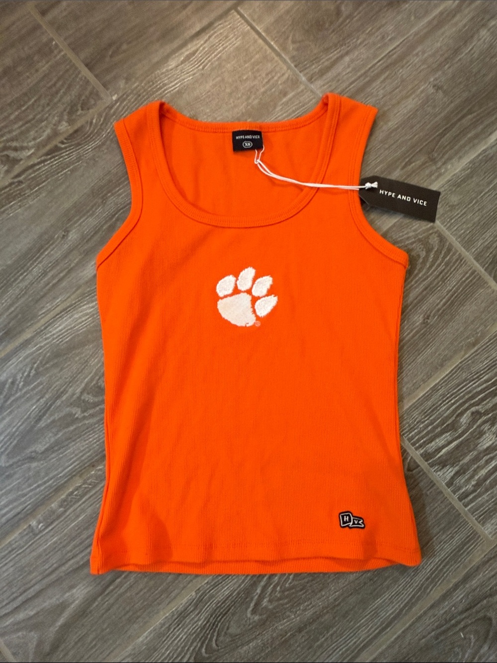 NWT Hype and Vice Clemson Tigers Orange Ribbed embroidered GameDay Tank X Small - Picture 1 of 4